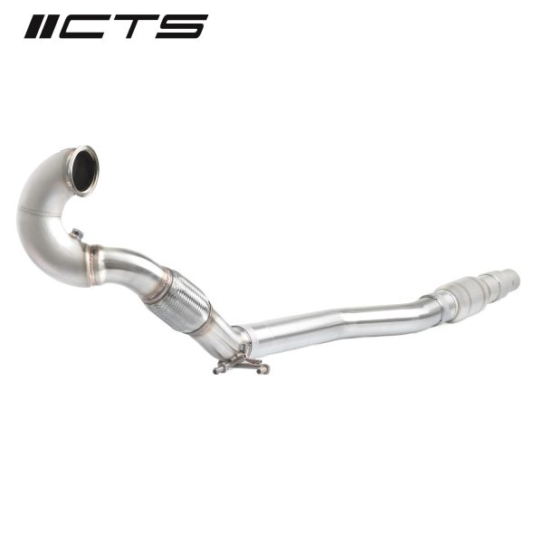 CTS Turbo MQB AWD Exhaust Downpipe with HIGH FLOW CAT (MK7/MK7.5 Golf AWD, Golf R, A3/S3/TT/TT-S Quattro) - Image 2