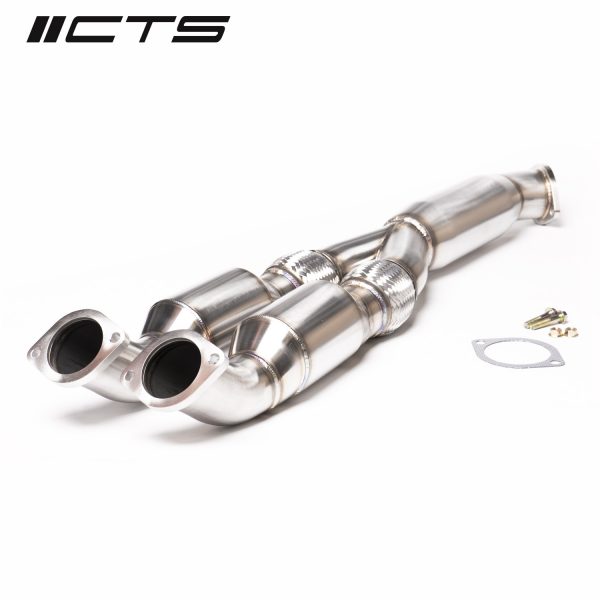 CTS Turbo Nissan R35 GT-R Resonated Y-pipe/Mid-pipe High-Flow Cat - Image 2