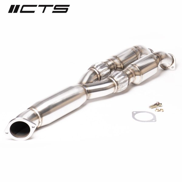 CTS Turbo Nissan R35 GT-R Resonated Y-pipe/Mid-pipe High-Flow Cat - Image 4