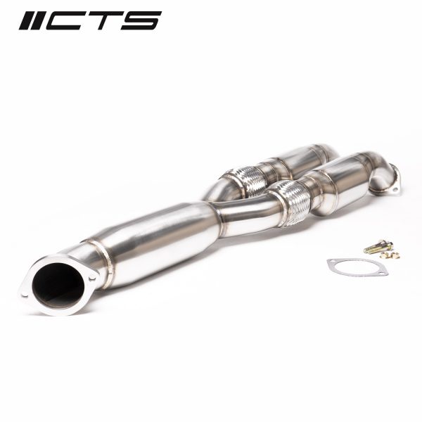 CTS Turbo Nissan R35 GT-R Resonated Y-pipe/Mid-pipe High-Flow Cat - Image 3