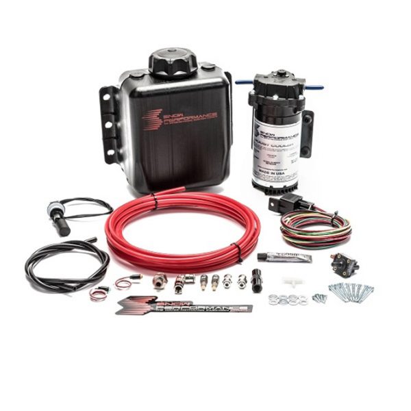 SNOW Stage 1 Boost Cooler Forced Induction Water-Methanol Injection Kit (Red High Temp Nylon Tubing, Quick-Connect Fittings)